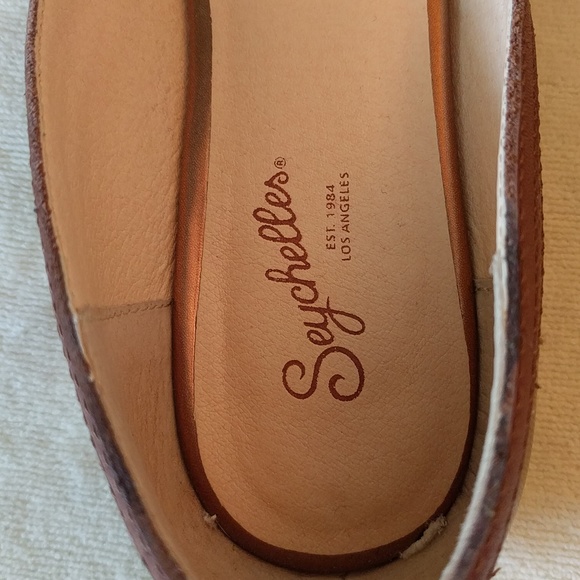 Seychelles metallic whiskey/copper leather flat peep-toe shoes Size 9.5 - Picture 11 of 13